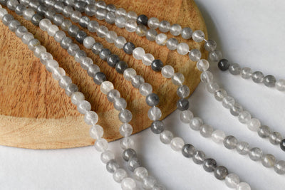 Cloudy Quartz Beads, Natural Round Crystal Beads 6mm to 10mm