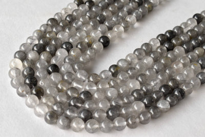 Cloudy Quartz Beads, Natural Round Crystal Beads 6mm to 10mm