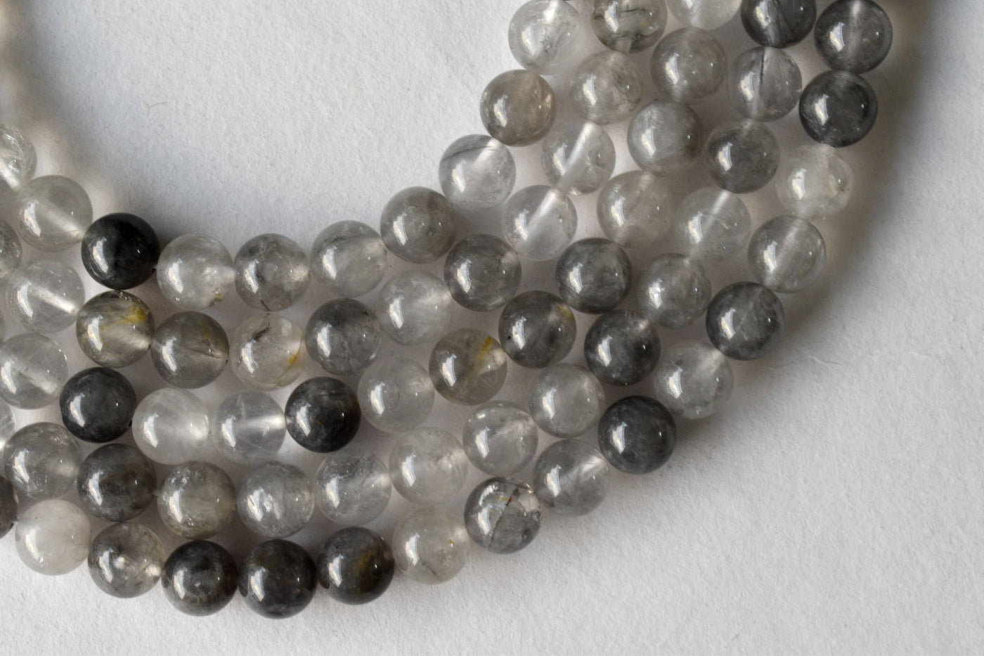 Cloudy Quartz Beads, Natural Round Crystal Beads 6mm to 10mm