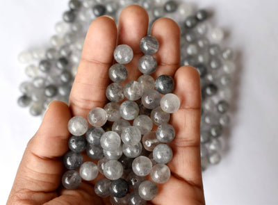 Cloudy Quartz Beads, Natural Round Crystal Beads 6mm to 10mm