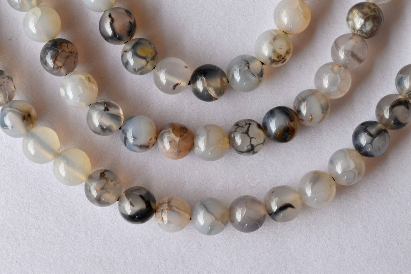 DragonVein Agate Beads, Natural Round Crystal Beads 6mm to 10mm