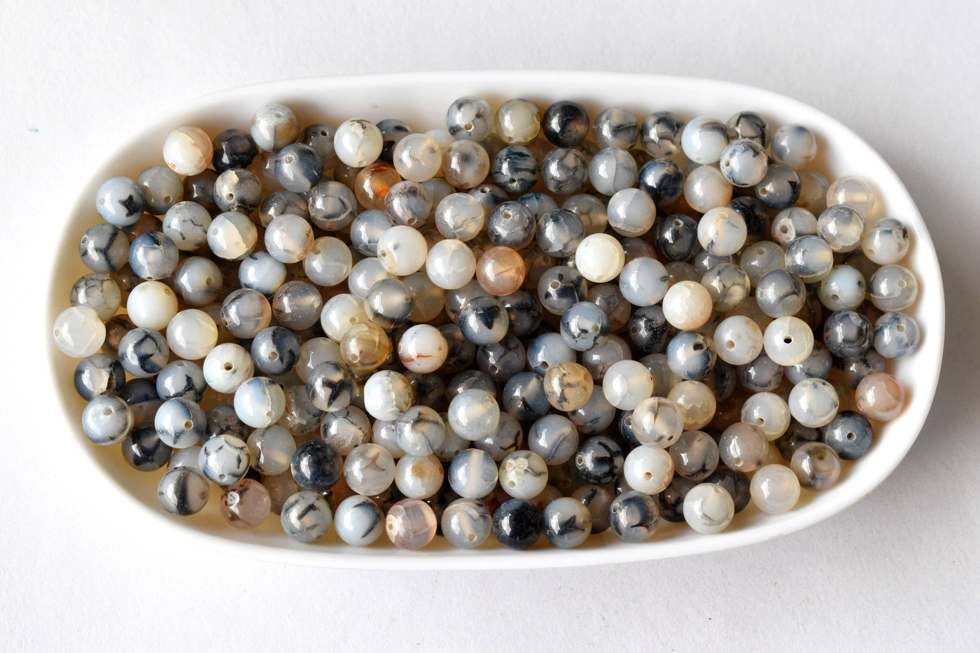 DragonVein Agate Beads, Natural Round Crystal Beads 6mm to 10mm