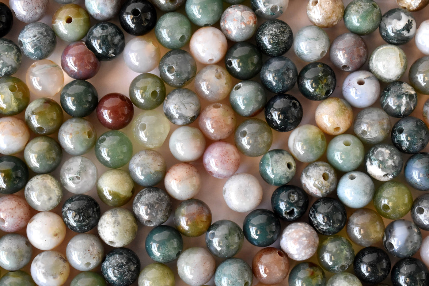 DragonVein Agate Beads, Natural Round Crystal Beads 6mm to 10mm