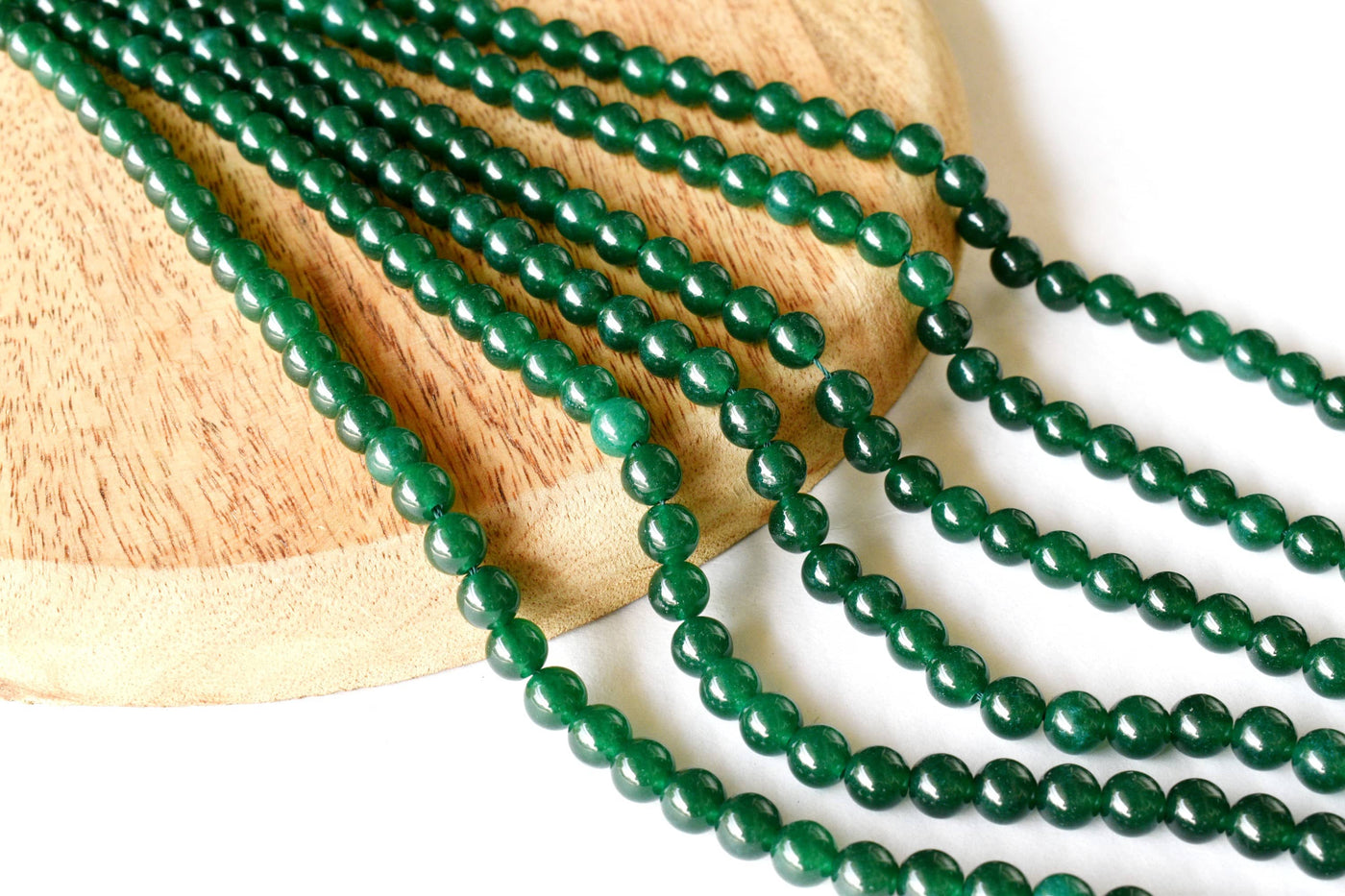 Green Jade Beads, Natural Round Crystal Beads 4mm to 10mm