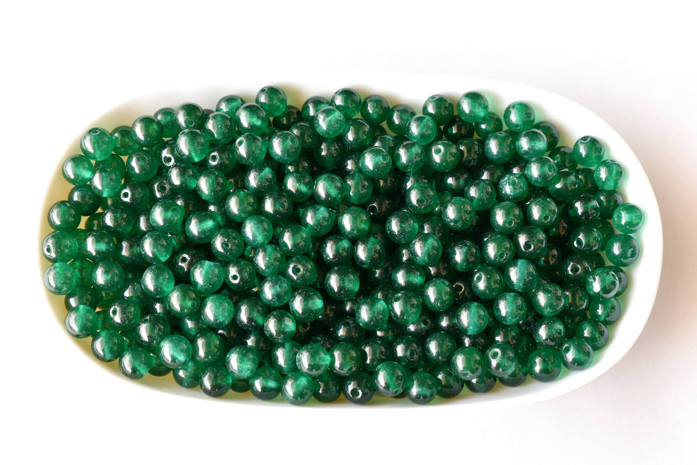 Green Jade Beads, Natural Round Crystal Beads 4mm to 10mm