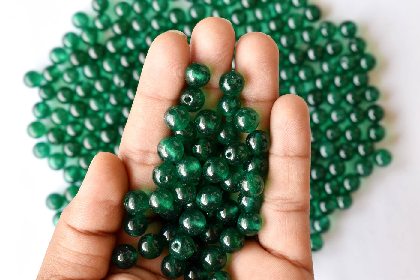 Green Jade Beads, Natural Round Crystal Beads 4mm to 10mm