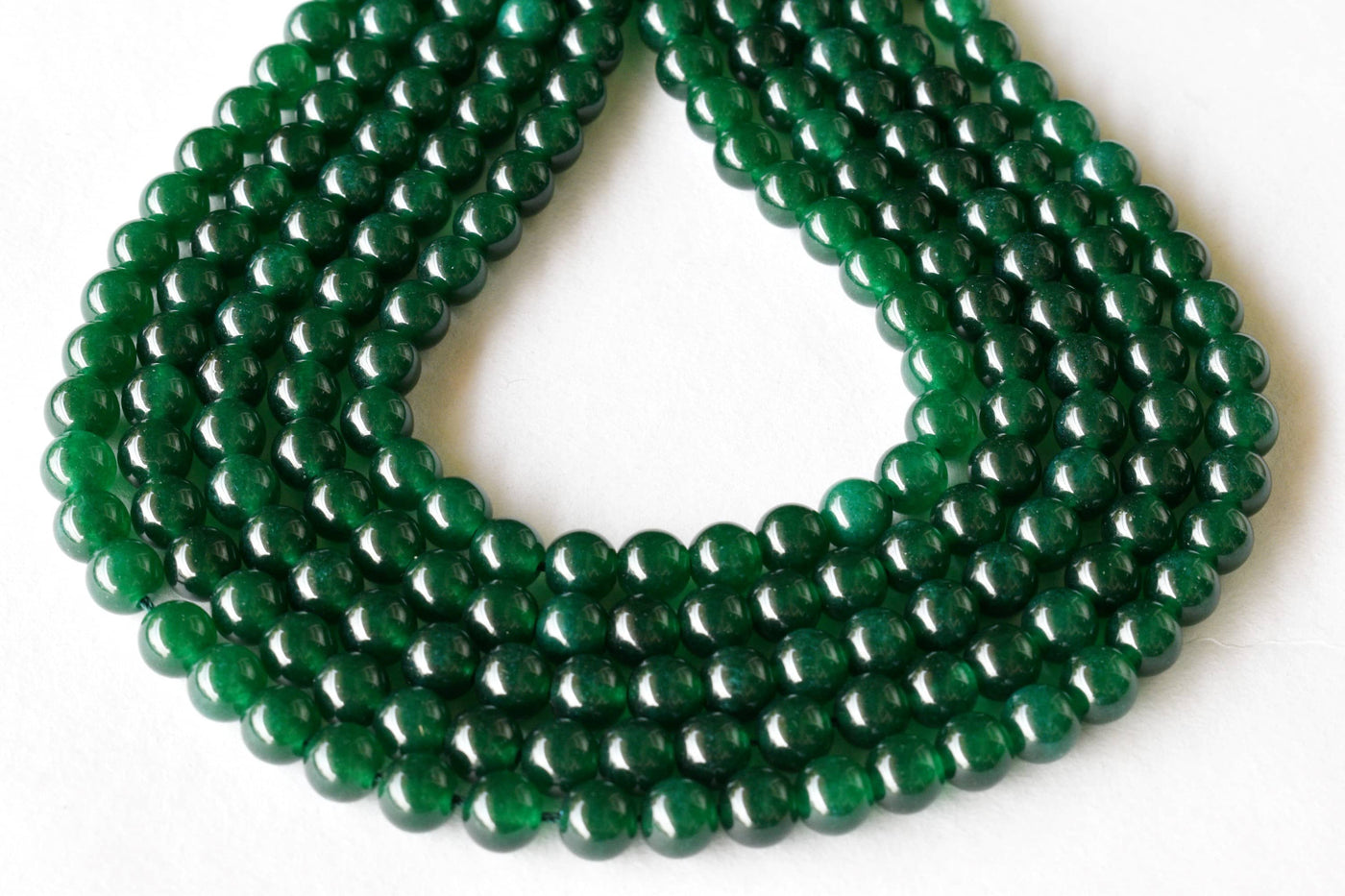 Green Jade Beads, Natural Round Crystal Beads 4mm to 10mm