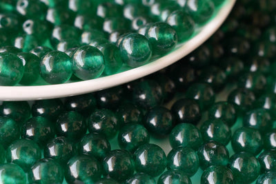 Green Jade Beads, Natural Round Crystal Beads 4mm to 10mm