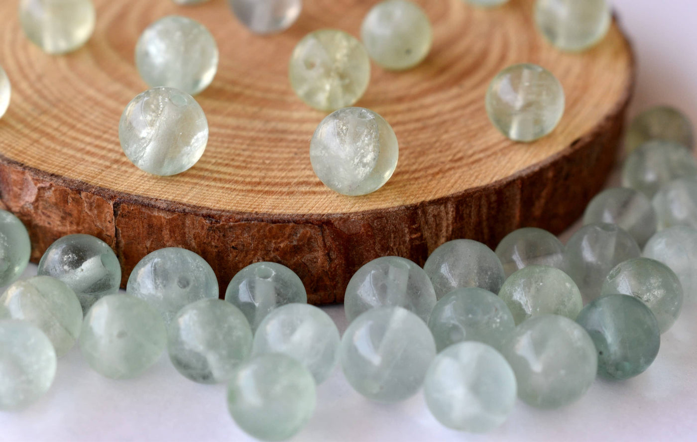 Green Fluorite Beads, Natural Round Crystal Beads 4mm to 10mm