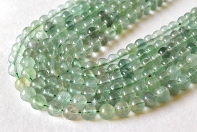 Green Fluorite Beads, Natural Round Crystal Beads 4mm to 10mm