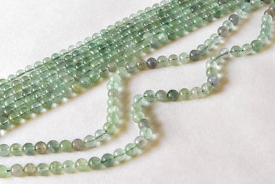 Green Fluorite Beads, Natural Round Crystal Beads 4mm to 10mm