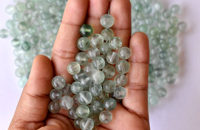 Green Fluorite Beads, Natural Round Crystal Beads 4mm to 10mm