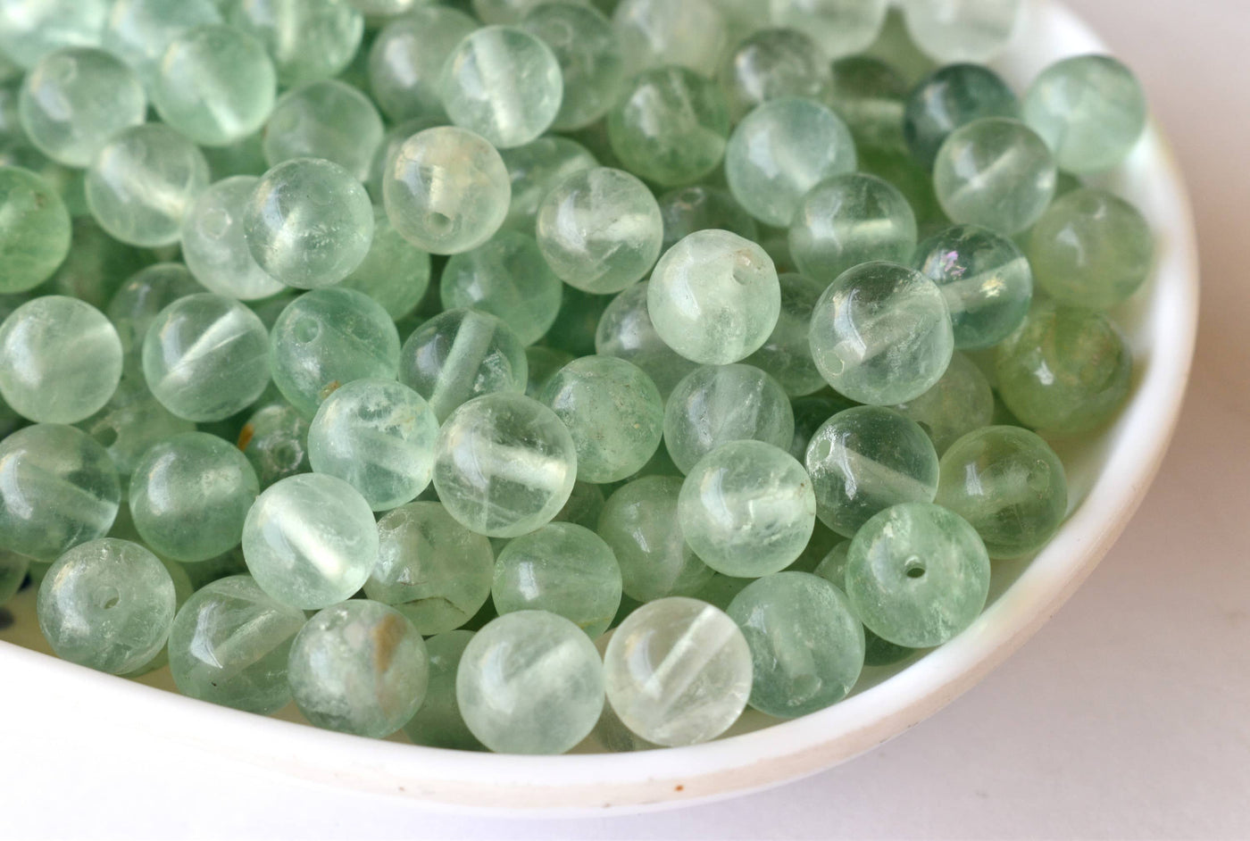 Green Fluorite Beads, Natural Round Crystal Beads 4mm to 10mm