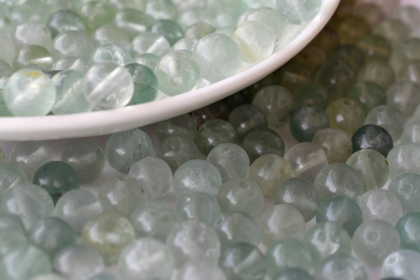 Green Fluorite Beads, Natural Round Crystal Beads 4mm to 10mm