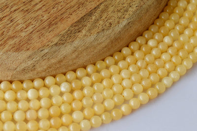 Honey Calcite Beads, Natural Round Crystal Beads 4mm to 12mm