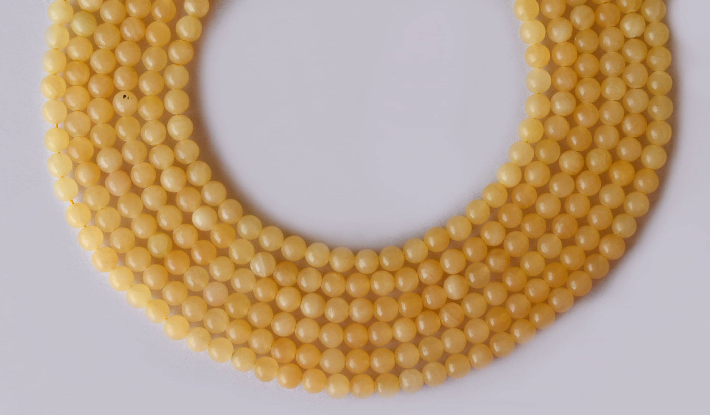 Honey Calcite Beads, Natural Round Crystal Beads 4mm to 12mm