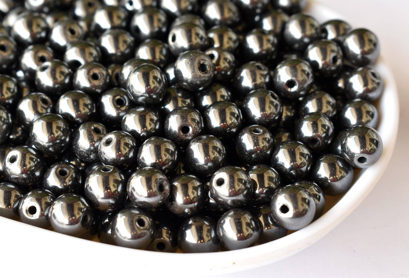 Hematite Beads, Natural Round Crystal Beads 4mm to 12mm