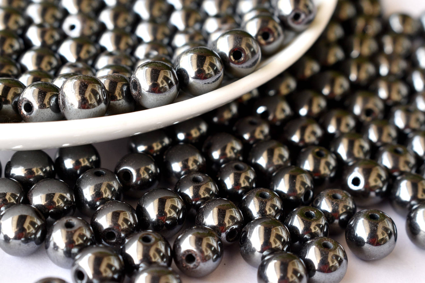 Hematite Beads, Natural Round Crystal Beads 4mm to 12mm