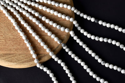 Howlite Beads, Natural Round Crystal Beads 4mm to 12mm