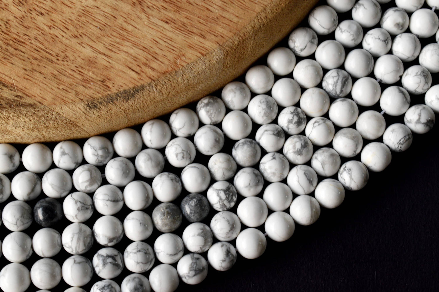 Howlite Beads, Natural Round Crystal Beads 4mm to 12mm