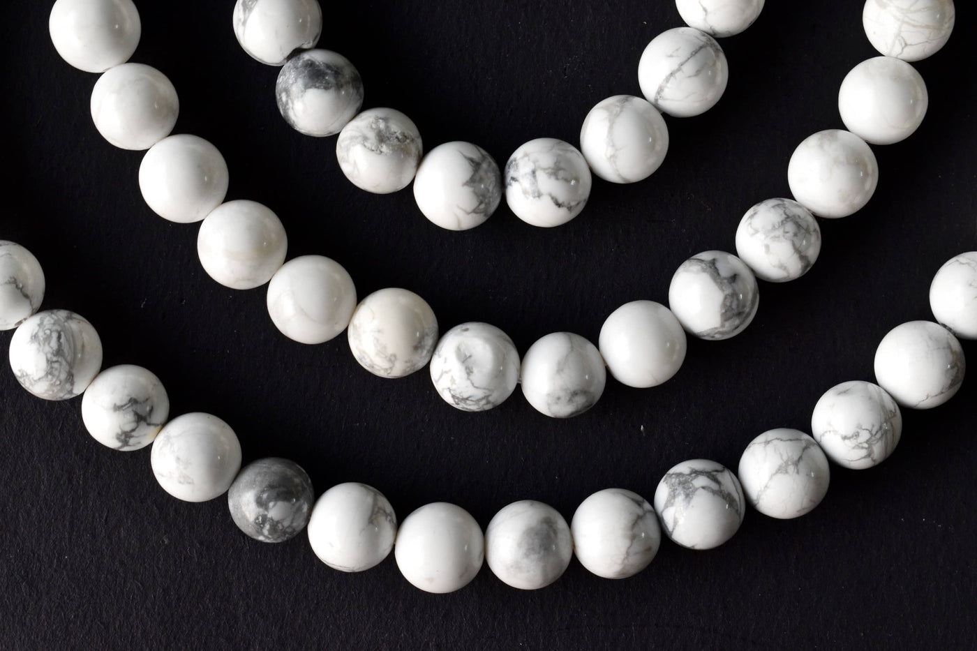 Howlite Beads, Natural Round Crystal Beads 4mm to 12mm