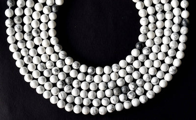 Howlite Beads, Natural Round Crystal Beads 4mm to 12mm