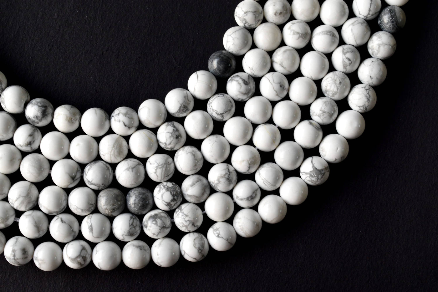 Howlite Beads, Natural Round Crystal Beads 4mm to 12mm