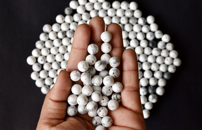 Howlite Beads, Natural Round Crystal Beads 4mm to 12mm