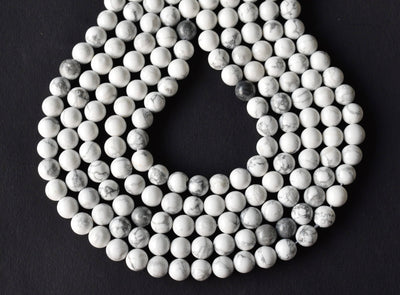 Howlite Beads, Natural Round Crystal Beads 4mm to 12mm