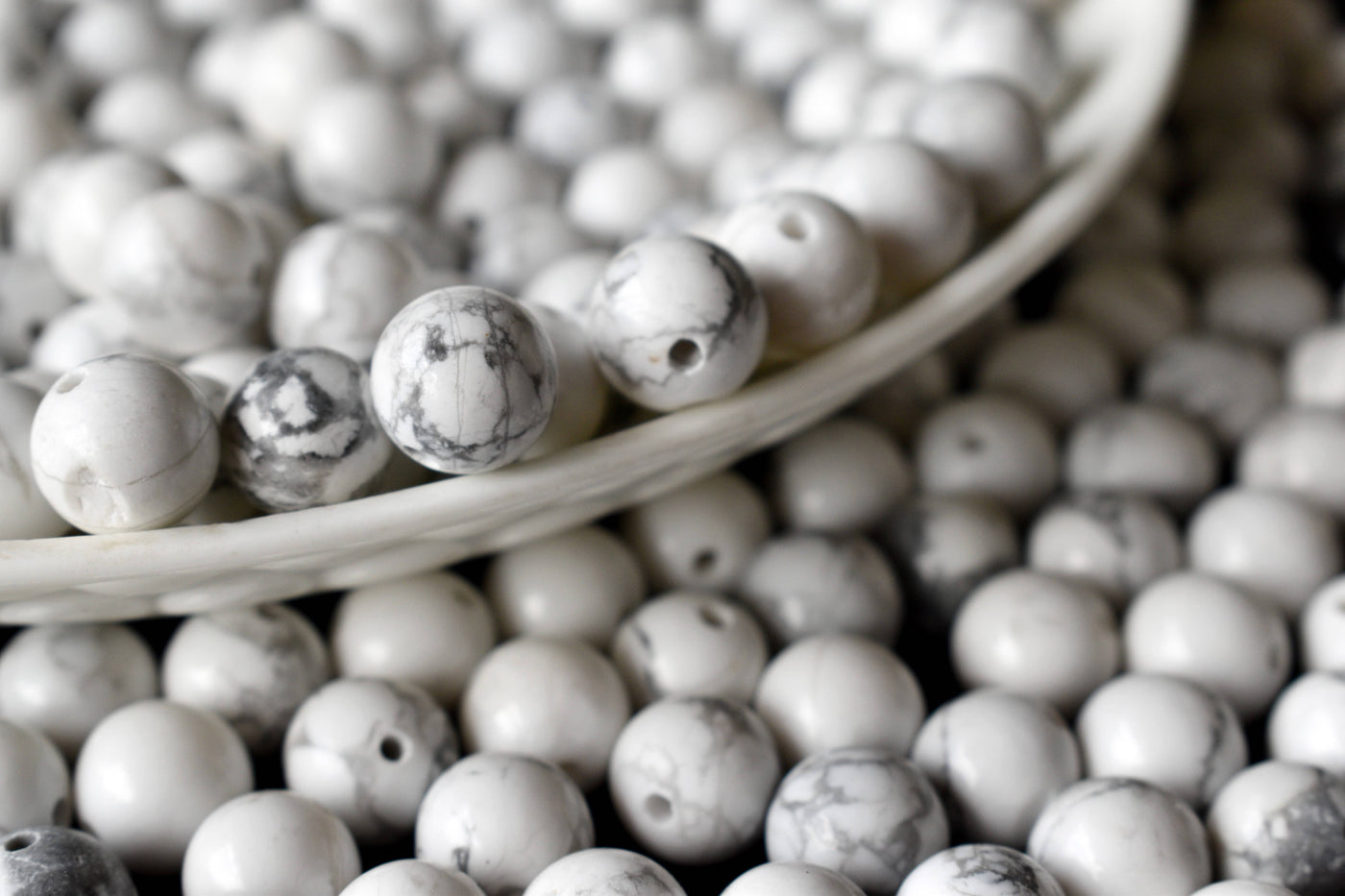 Howlite Beads, Natural Round Crystal Beads 4mm to 12mm