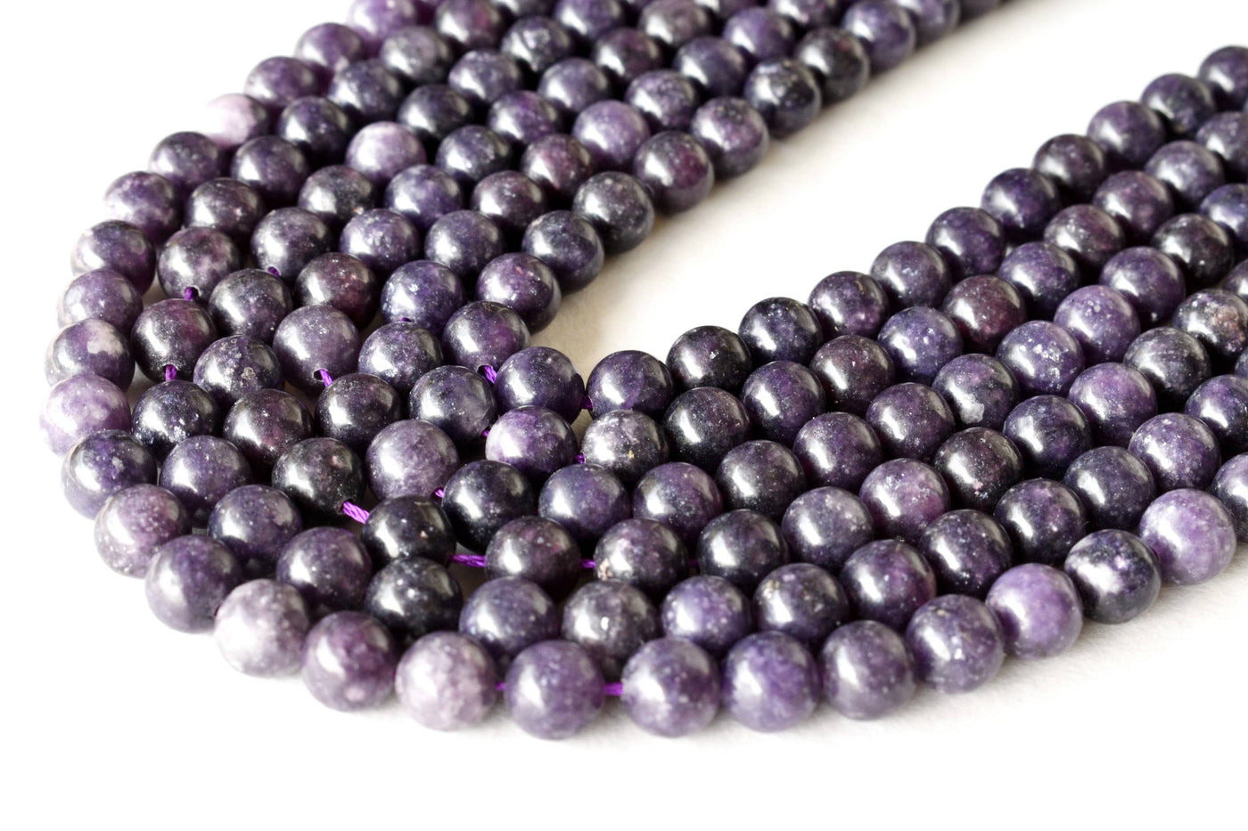 Perles rondes en lépidolite AAA de qualité 6 mm, 8 mm et 10 mm