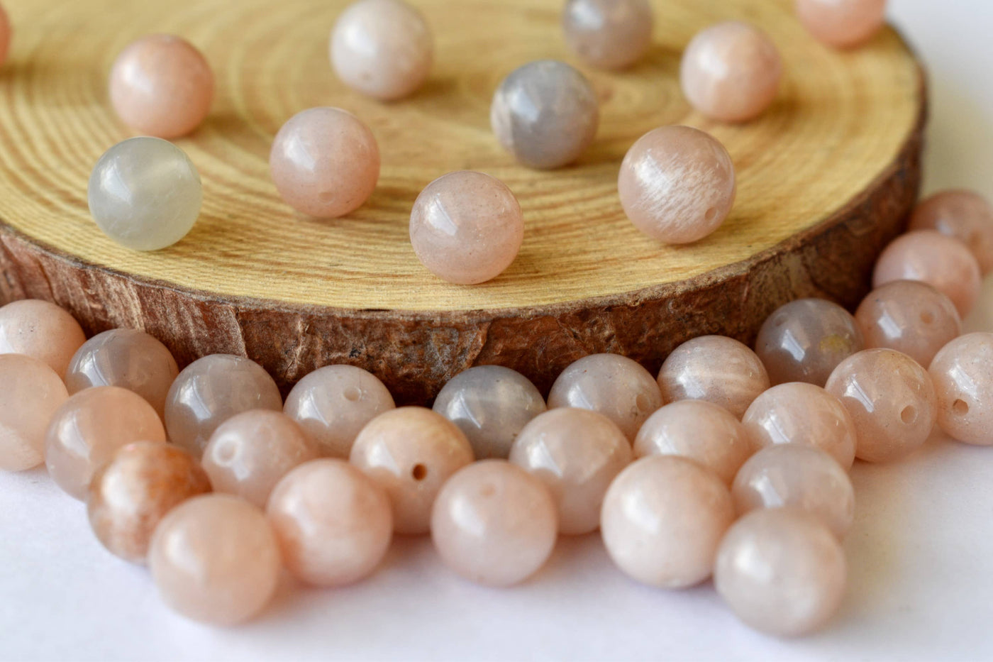 Moonstone Beads, Natural Round Crystal Beads 4mm to 12mm