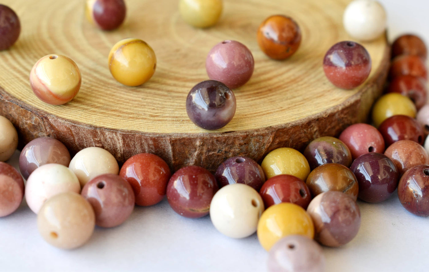 Mookaite Beads, Natural Round Crystal Beads 4mm to 12mm