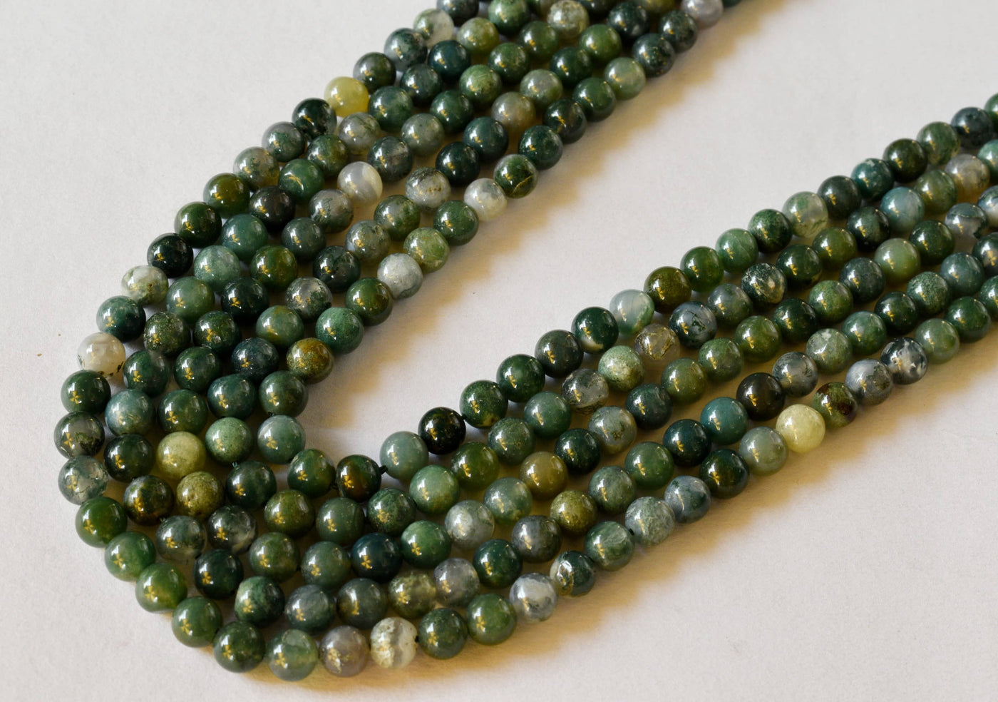 Moss Agate Beads, Natural Round Crystal Beads 4mm to 12mm