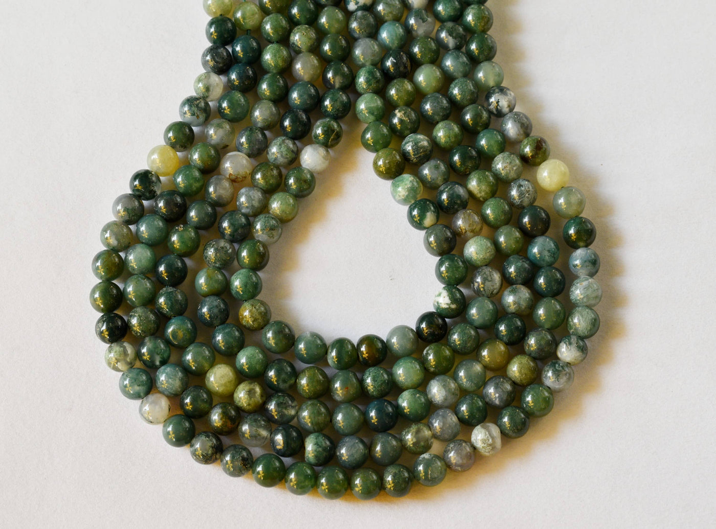 Moss Agate Beads, Natural Round Crystal Beads 4mm to 12mm