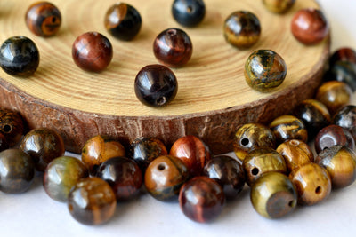 Multi Tiger Eye Beads, Natural Round Crystal Beads 6mm to 10mm