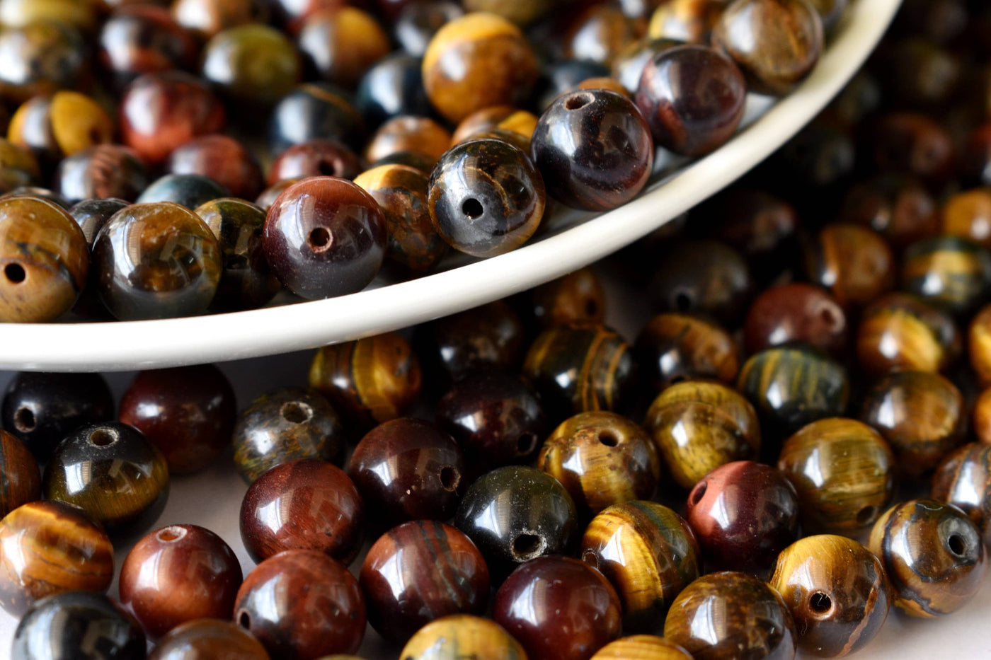 Multi Tiger Eye Beads, Natural Round Crystal Beads 6mm to 10mm