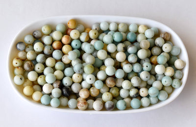 Multi Amazonite Beads, Natural Round Crystal Beads 4mm to 10mm