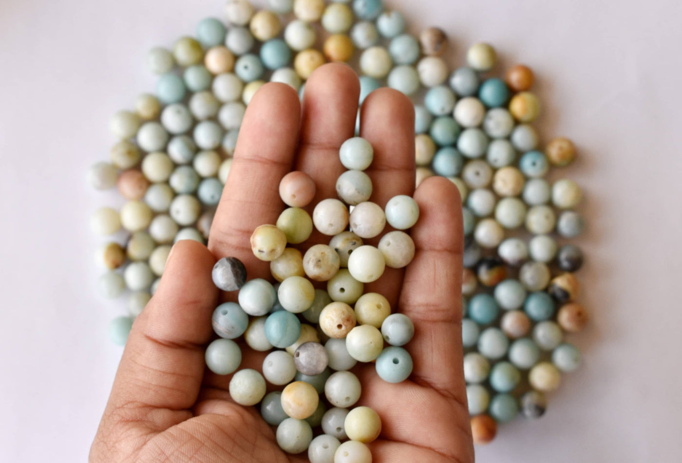 Multi Amazonite Beads, Natural Round Crystal Beads 4mm to 10mm