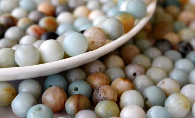 Multi Amazonite Beads, Natural Round Crystal Beads 4mm to 10mm