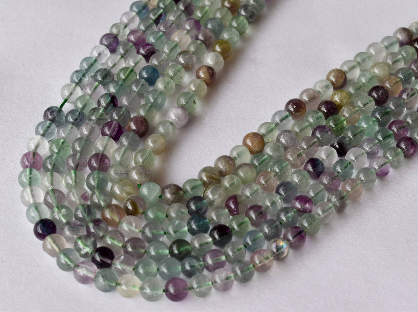 Multi Fluorite Beads, Natural Round Crystal Beads 4mm to 12mm