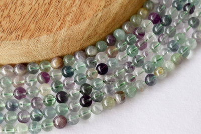 Multi Fluorite Beads, Natural Round Crystal Beads 4mm to 12mm