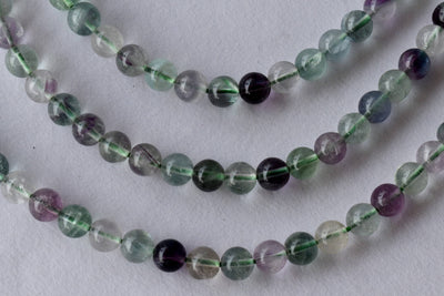 Multi Fluorite Beads, Natural Round Crystal Beads 4mm to 12mm