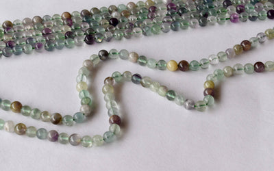 Multi Fluorite Beads, Natural Round Crystal Beads 4mm to 12mm