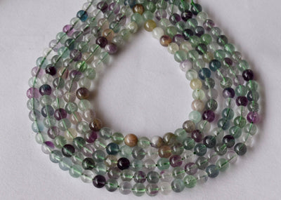 Multi Fluorite Beads, Natural Round Crystal Beads 4mm to 12mm