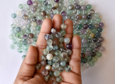 Multi Fluorite Beads, Natural Round Crystal Beads 4mm to 12mm