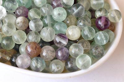 Multi Fluorite Beads, Natural Round Crystal Beads 4mm to 12mm