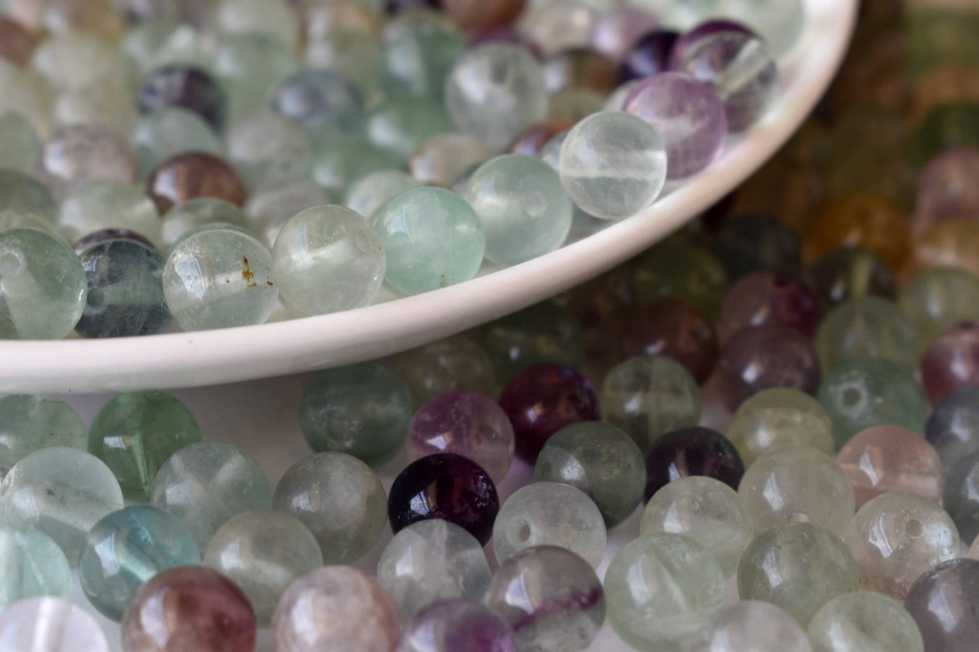 Multi Fluorite Beads, Natural Round Crystal Beads 4mm to 12mm