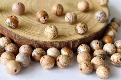 Picture Jasper Beads, Natural Round Crystal Beads 4mm to 12mm