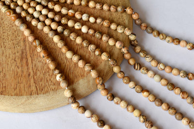 Picture Jasper Beads, Natural Round Crystal Beads 4mm to 12mm